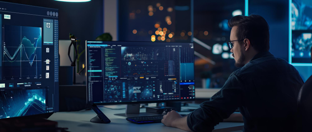 Cybersecurity expert analyzing digital security protocols